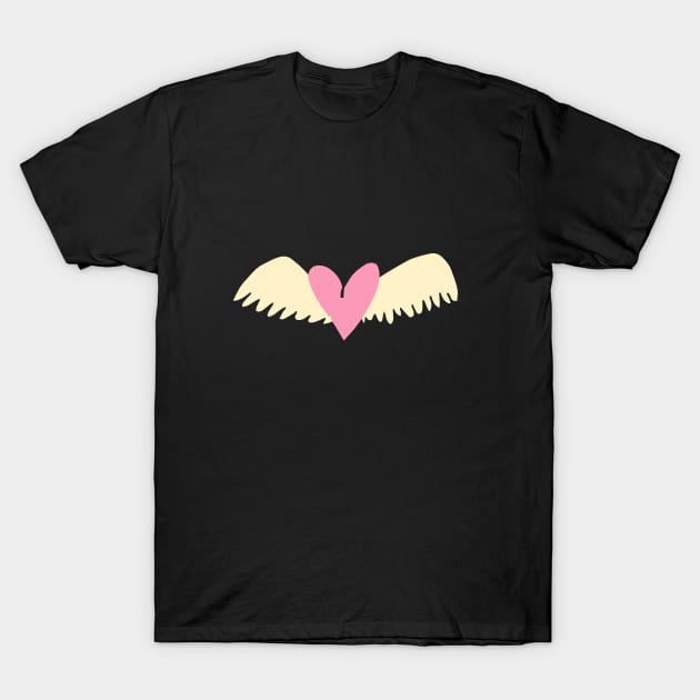 Flying Heart T-Shirt by bruxamagica